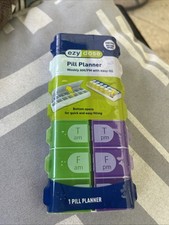 Caja organizadora de píldoras, medicamentos, vitaminas EZY DOSE de fácil llenado (7 días) (colores surtidos)