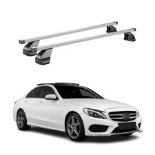 Menabo Dachträger für Mercedes C Klasse W205 Limo 2014-2021 75kg Stahl Silber 2x