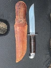 RARE ORIGINAL US WW2 MILITARY WESTERN UTILITY KNIFE DAGGER AND SHEATH 6" BLADE