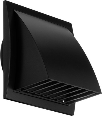 6'' Steinberg14 Dryer Exhaust Vent Cover Outside  - ABS Plastic Black