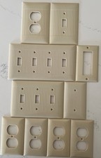 Lot of 10 VTG Sierra Elec. Co. Wall Switches & Outlet Covers Ivory Mid-Century