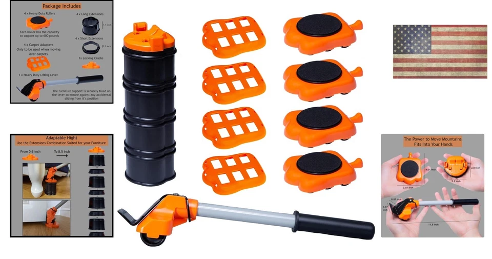 Ultimate Furniture Lifting & Rolling Tool - Adjustable Sliders for Safe Movement - Image 2 of 4