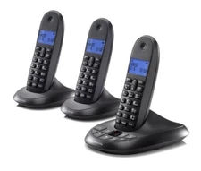Motorola C1013LX DECT 6.0 Digital Cordless Phone w/ Answering Machine 3-Handset