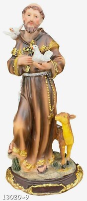 San Francisco De Asis 9'' Francis of Assisi Resin Statue 13020-9