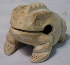 Hand-carved Wooden Frog/Toad Guiro Percussion Instrument Made in Thailand