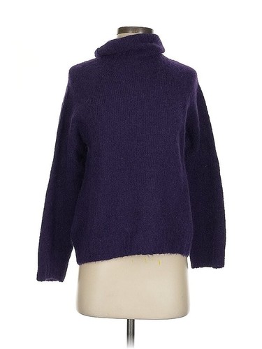 Plain Goods Alpaca Wool Blend Purple Turtleneck Sweater S