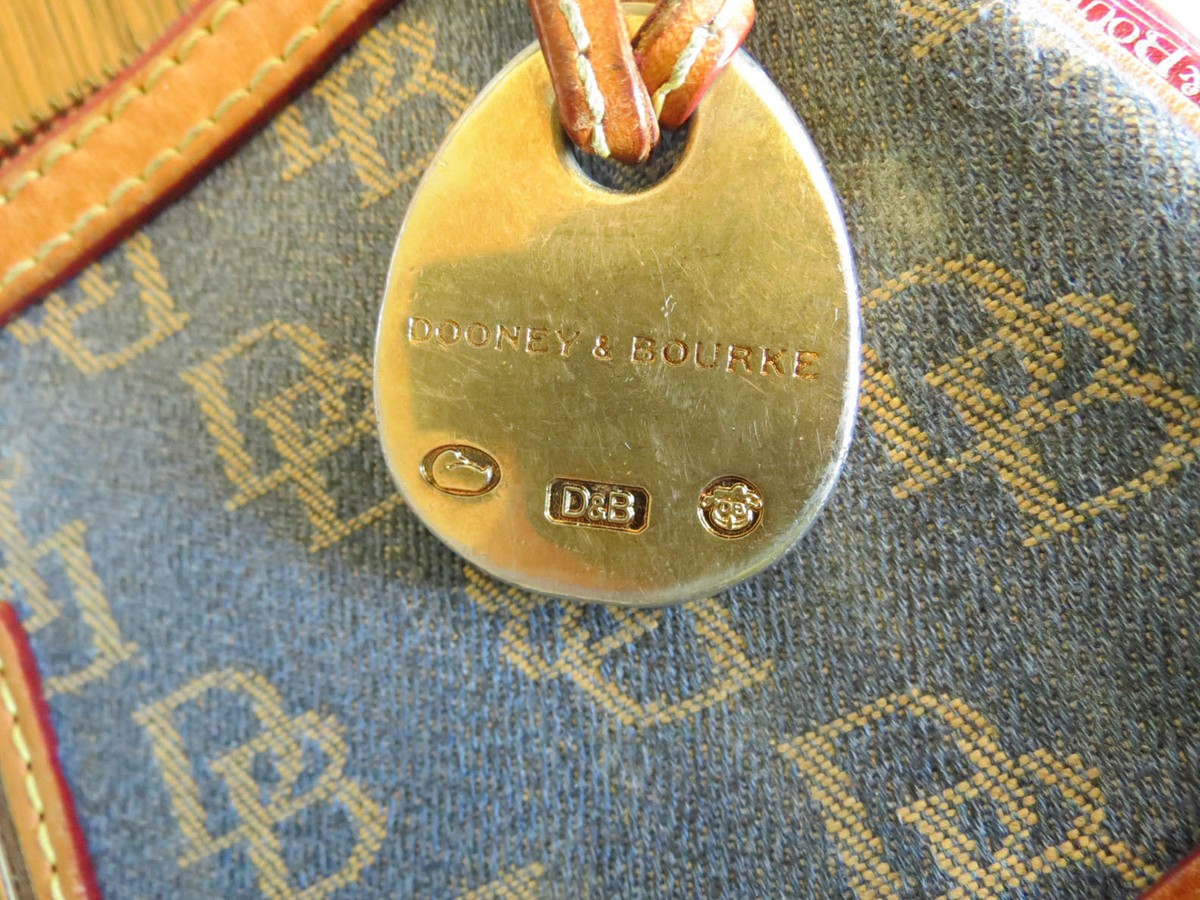 Dooney & Bourke Vintage Signature Denim Small Zip-Top Canvas