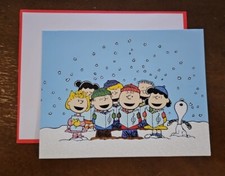 Graphique Snoopy Charlie Brown blank Christmas card notecard with envelope