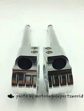 Silver 39mm Cafe Racer Bar 7/8" Motorcycle Universal Clip-On Handlebar Fork Tube