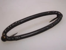 ANTIQUE EDWRDIAN 1860'S ORNATE REPOUSSE BLACK MOURNING COLLAR PIN!
