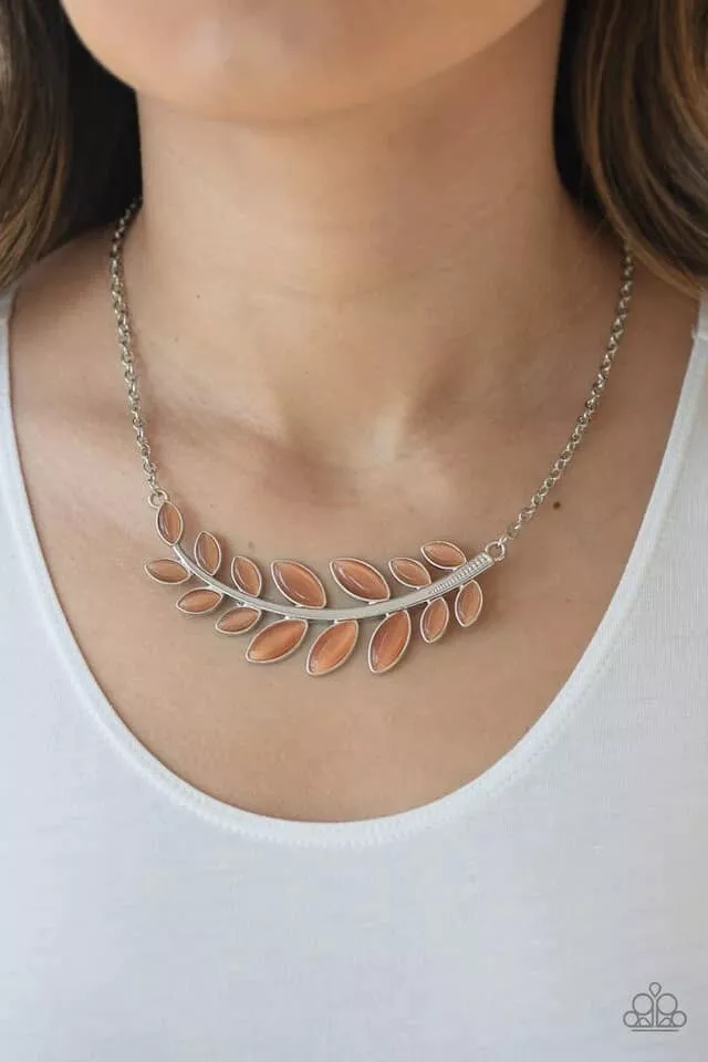 Paparazzi FROSTED FOLIAGE orange necklace eBay