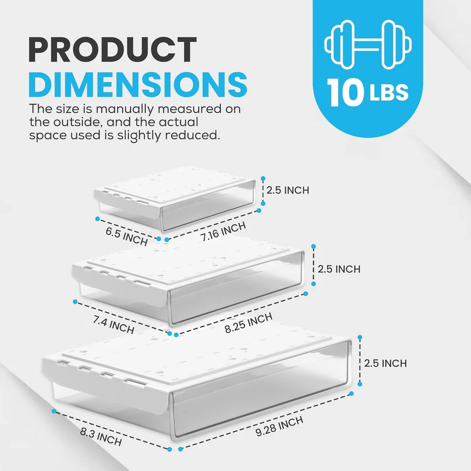 3 Pack Under Desk Drawer Organizer - Image 2 of 4