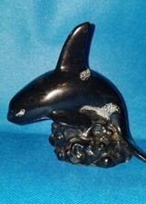 Vintage Black Stone Orca&bull;Killer Whale. TB15