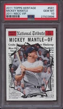 2011 Topps Heritage 591 Mickey Mantle Nscc VIP PSA 10 Gem Mint Pop 7 1961 Design