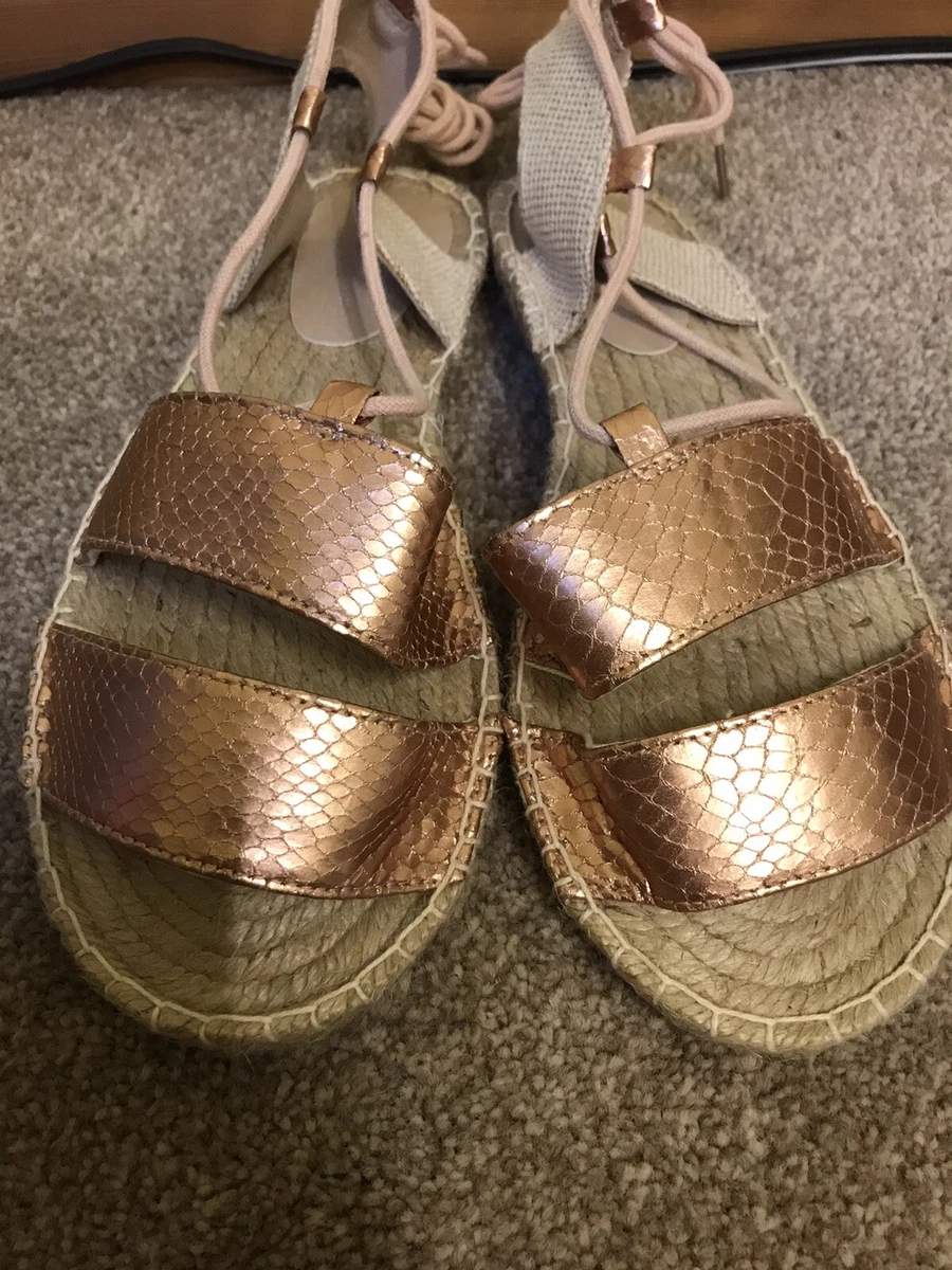 ASOS Womens Rose Gold Espadrilles Sandals Size 7 NEW eBay