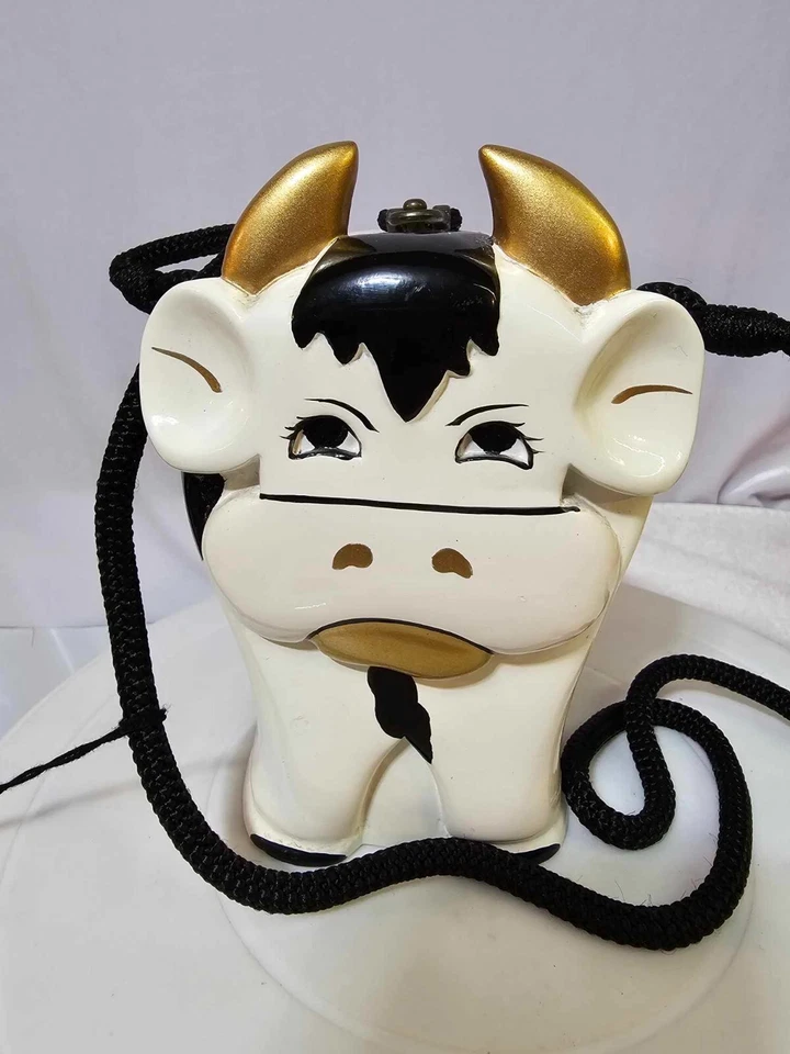TIMMY WOODS COW BULL PURSE WHITE CLUTCH SHOULDER BAG limited ed -NOS-READ-  B8 - Image 2 of 4