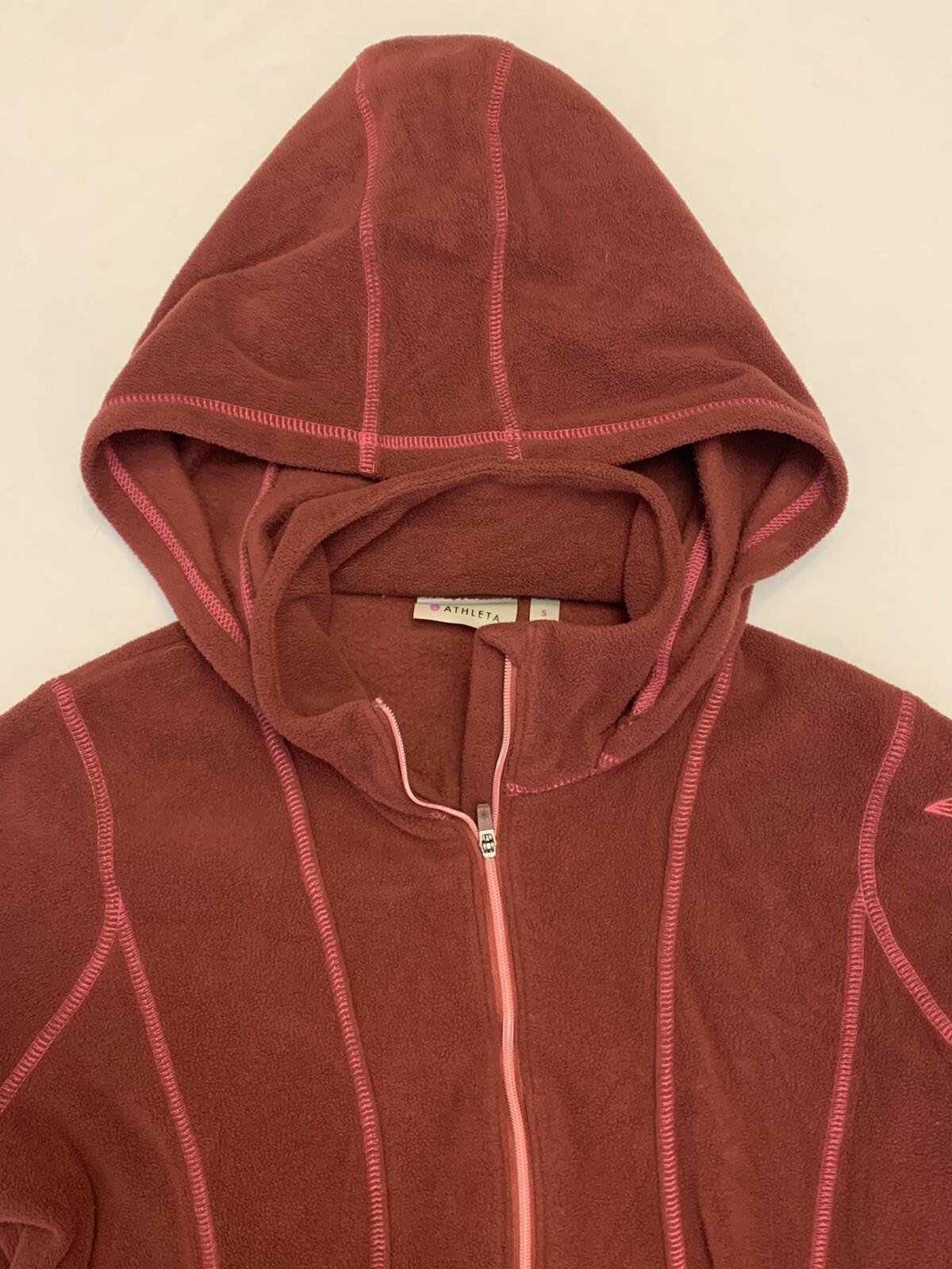 Athleta Fleece Burgundy Pullover Hoodie Size Small B eBay