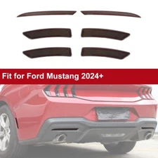 Wheel Side Eyebrow Light + Tailgate Fog Light Covers For Mustang 2024+ Blackened