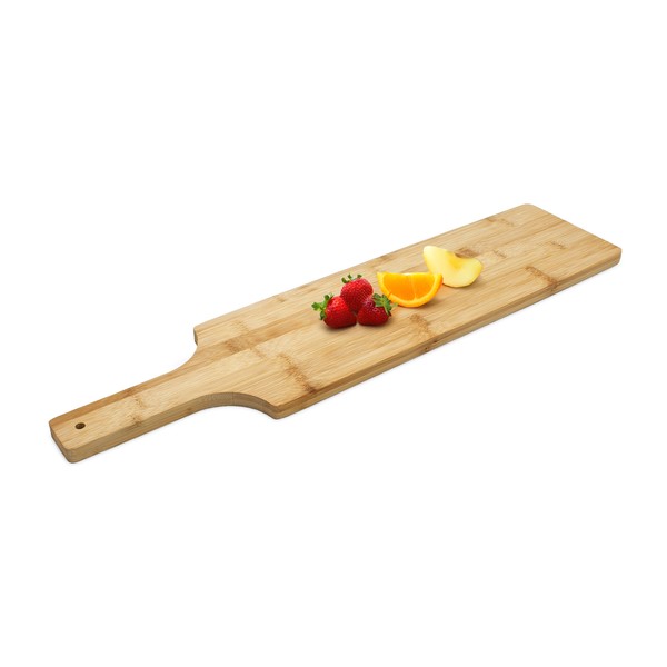 Bambus KüChen Schneide Servier Brett - 60 X 14 Cm - Holz Tapas KäSe Wurst Platte-image