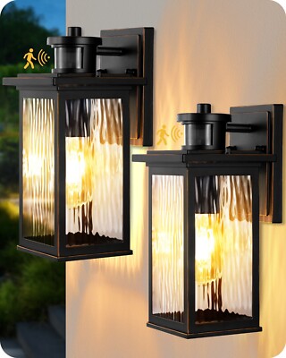 DEWENWILS 2 Pack Dusk to Dawn Light Exterior Light Fixtures Porch Light Glass