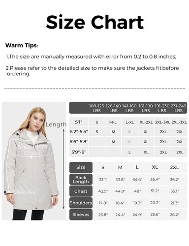 Ampake Women's Winter 3 in 1 Parka Coat Warm Puffer Liner Jacket Detachable Hood - Picture 30 of 46