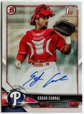 Edgar Cabral 2018 1st Paper Bowman # PA-EC AUTOGRAPHED - Philadelphia Phillies