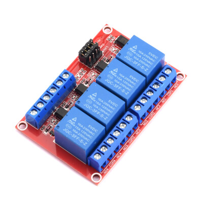 4-Channel 5V Relay Module High and Low Level Trigger with Opto Isolation Arduino
