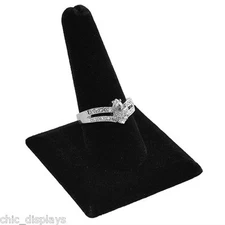 Black Velvet Single Ring Jewelry Display Stand Holder One Finger Stand 2 3/8"H 