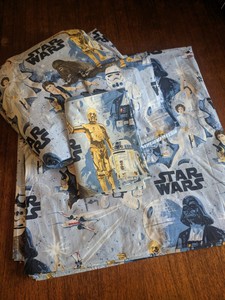 Pottery Barn Kids Star Wars Sheet Set Retro Print Jedi Droids