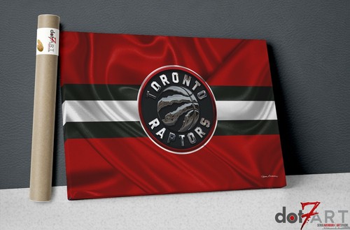 36"X24"Toronto Raptors - 3D Badge over Silk Flag Open Edition Print - Picture 2 of 3