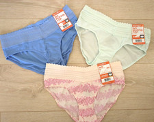 NWT THREE 3 Warner's Lace Hipster Panty 5609J Sz 5 / S