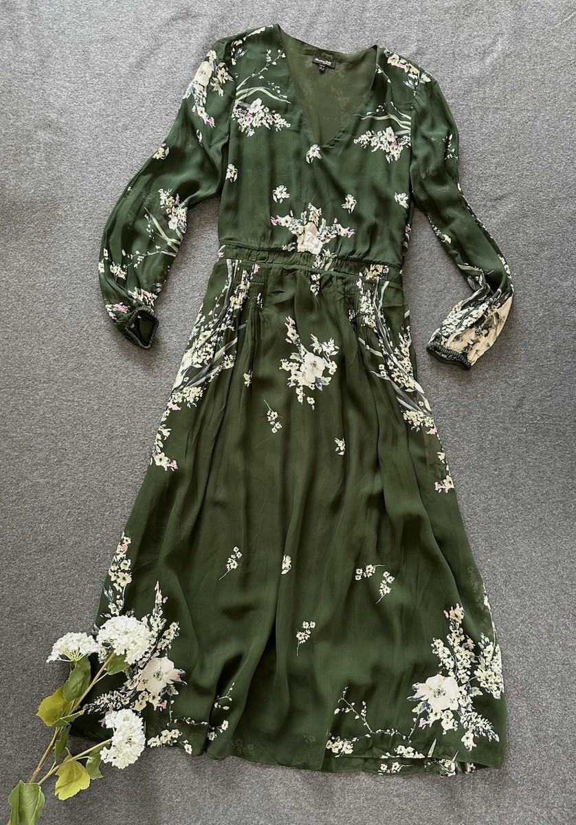 massimo dutti green floral dress Lady Corset Dress ~ Moss Green Luxe Satin XL main image 0