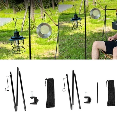 MARKENLOS Desktop Light Stand Folding Lamp Stand Hanging Light Holder for Outdoor Camping