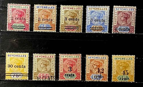 SEYCHELLES, BRITISH: 1893-1902 CLASSIC ERA STAMPS CV $70 ALL SOUND