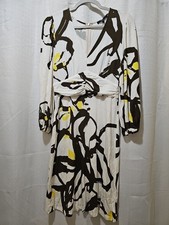 AM by Amelia Abstract Floral Midi Dress Empire Waist Boho Artsy Size Small