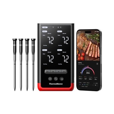 THERMOMAVEN P4 Wireless Thermometer WT06 - 4 Probe Set Standalone Base & WiFi