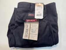 2010 Dickies Work Pants Loose Fit Black Jeans Double Knee New with Tags 33 X 32