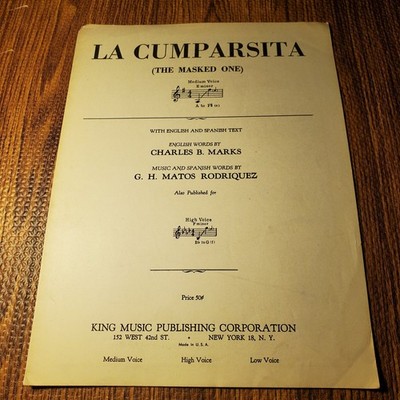 La Cumparsita Sheet Music by Matos Rodriguez King Music