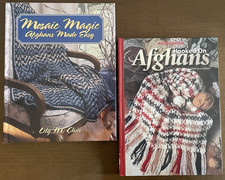 2 Afghans Hard Cover Crochet Pattern Books "MOSIAC MAGIC" "HOOKED ON AFGHANS"
