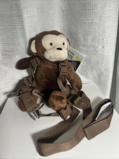 Travel Bug Child Safety Harness Brown Monkey Plush Toddler 2-in-1 Pocket NWT