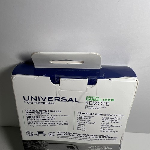Chamberlain KLIK5U-BK2 Black Universal Garage Door Remote Two Button New Sealed - Picture 6 of 7