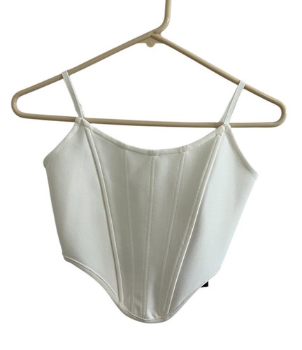 Fashion Nova Corset Top Size S 'Yours Truly Bandage Corset Top' White NWT - Picture 2 of 7