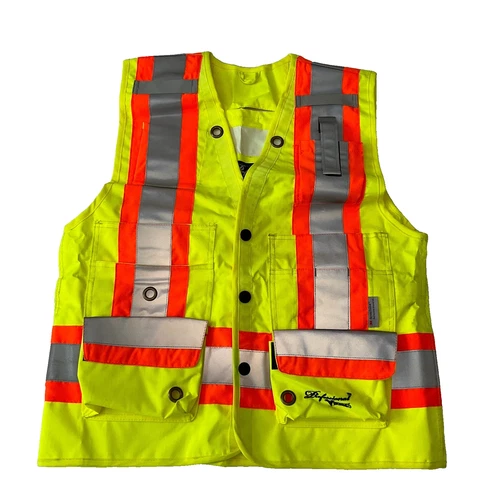 Safety Vest Journeyman 300D Mens Size S Yellow Orange Reflective Viking - product listing photo
