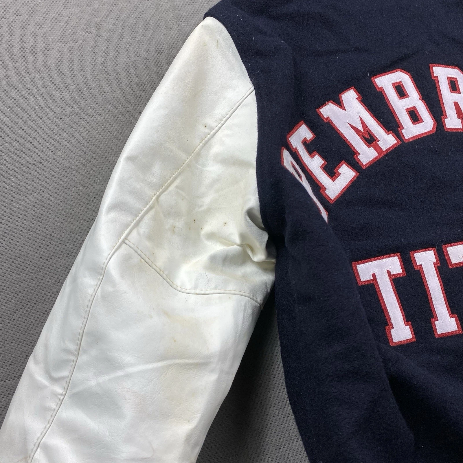 Vintage Holloway Jacket Adult Small Wool Letterman Blue Pembroke USA Snap Button - product detail image 6