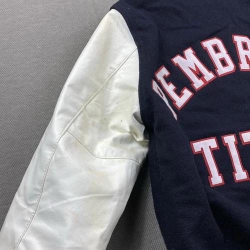 Vintage Holloway Jacket Adult Small Wool Letterman Blue Pembroke USA Snap Button image 6