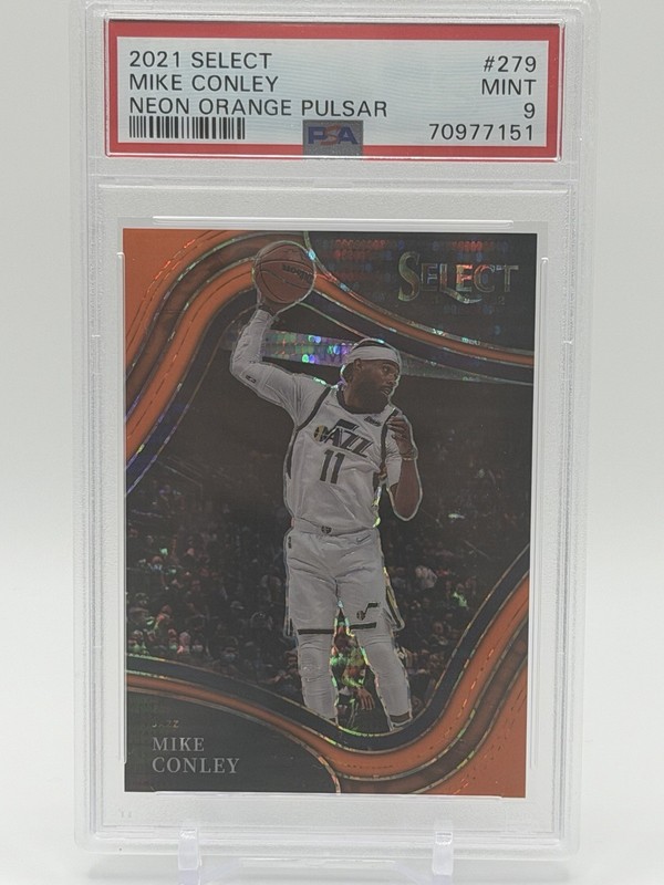 2021-22 Select PSA 10 Mike Conley Courtside Neon Orange Pulsar Prizm /15 Jazz