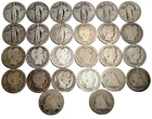 $6.50 Face Value 90% Silver Standing Liberty,, Seated Liberty & Barber Quarter