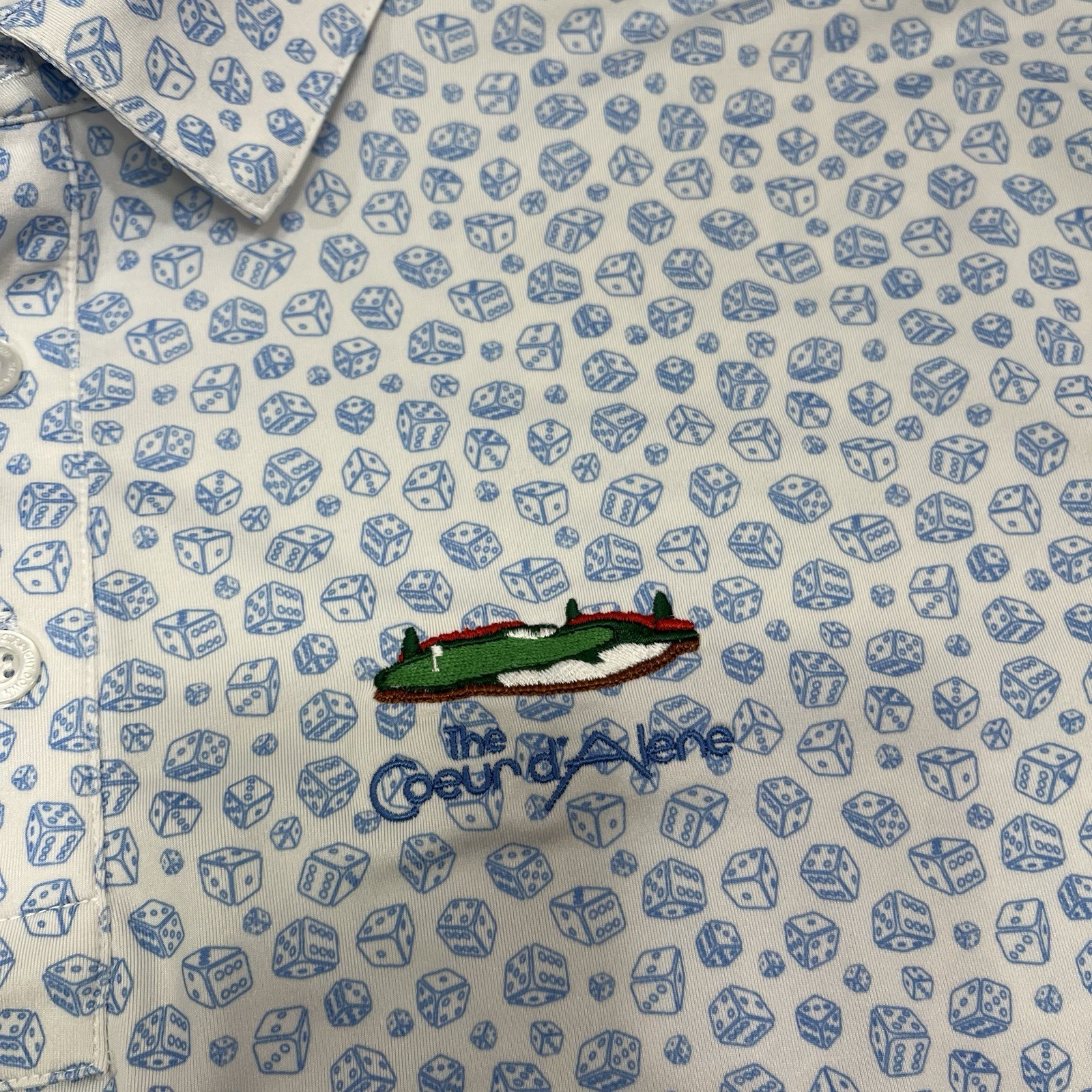 Straight Down Performance Golf Polo Dice All Over… - image 3