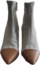 Rag Bone Beha Stretch Boot Ecru Brown Leather Stretch Ankle Zip Womens 11