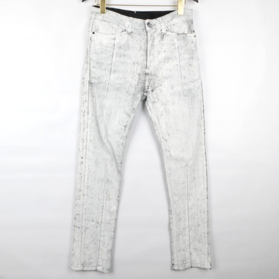 LEONLOUIS Mens Painted DRKSHDW Slim  Black White Dart Cut Jeans Size 0 W 32 L 29